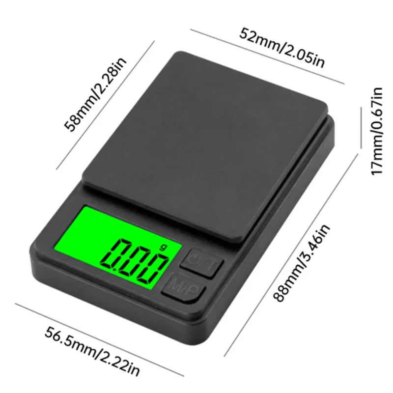 Digital Gram Food Jewelry Ounces/Grains Scale with Backlit LCD - Mini Scale for Travel