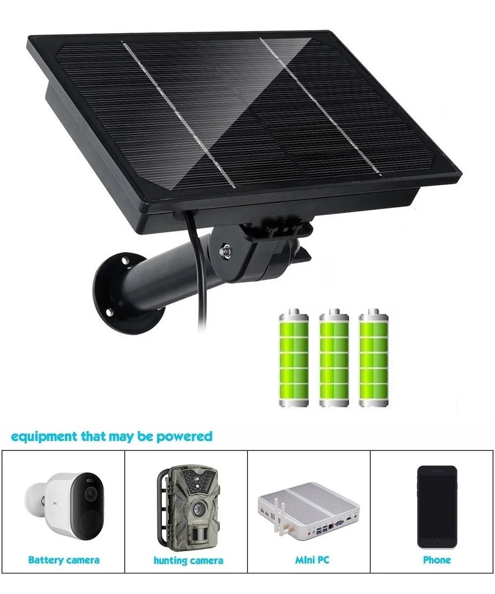 Outdoor 5V/12V Solar Power Panel Built-in Battery 6000mAh