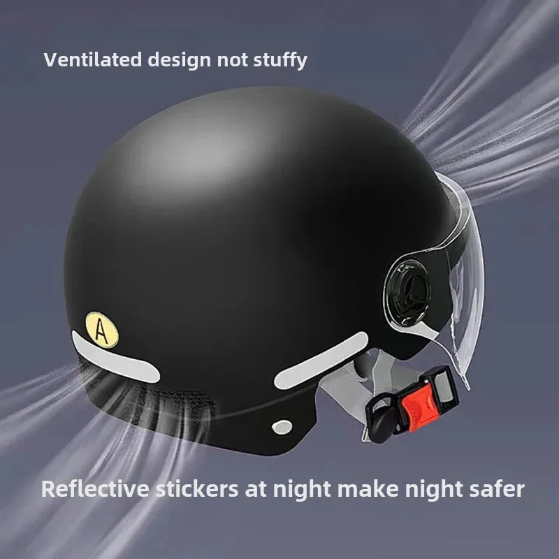 Universal Safety Helmet For Men And Women's Electric Motorcycle Summer Battery Car Half Helmet Four Seasons Recognized By 3C