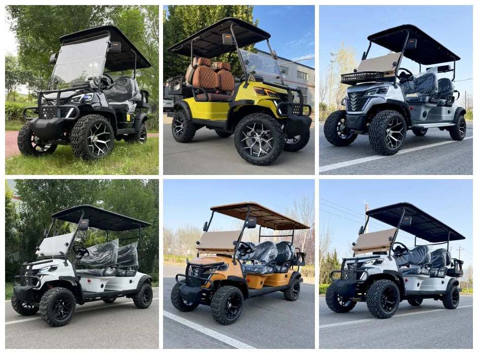 Hot Selling 4 Wheel Adult Golf Buggy Car Lithium Battery Powered Off Road Tire Street Legal 2 4 6 Passenger Electric Golf Cart