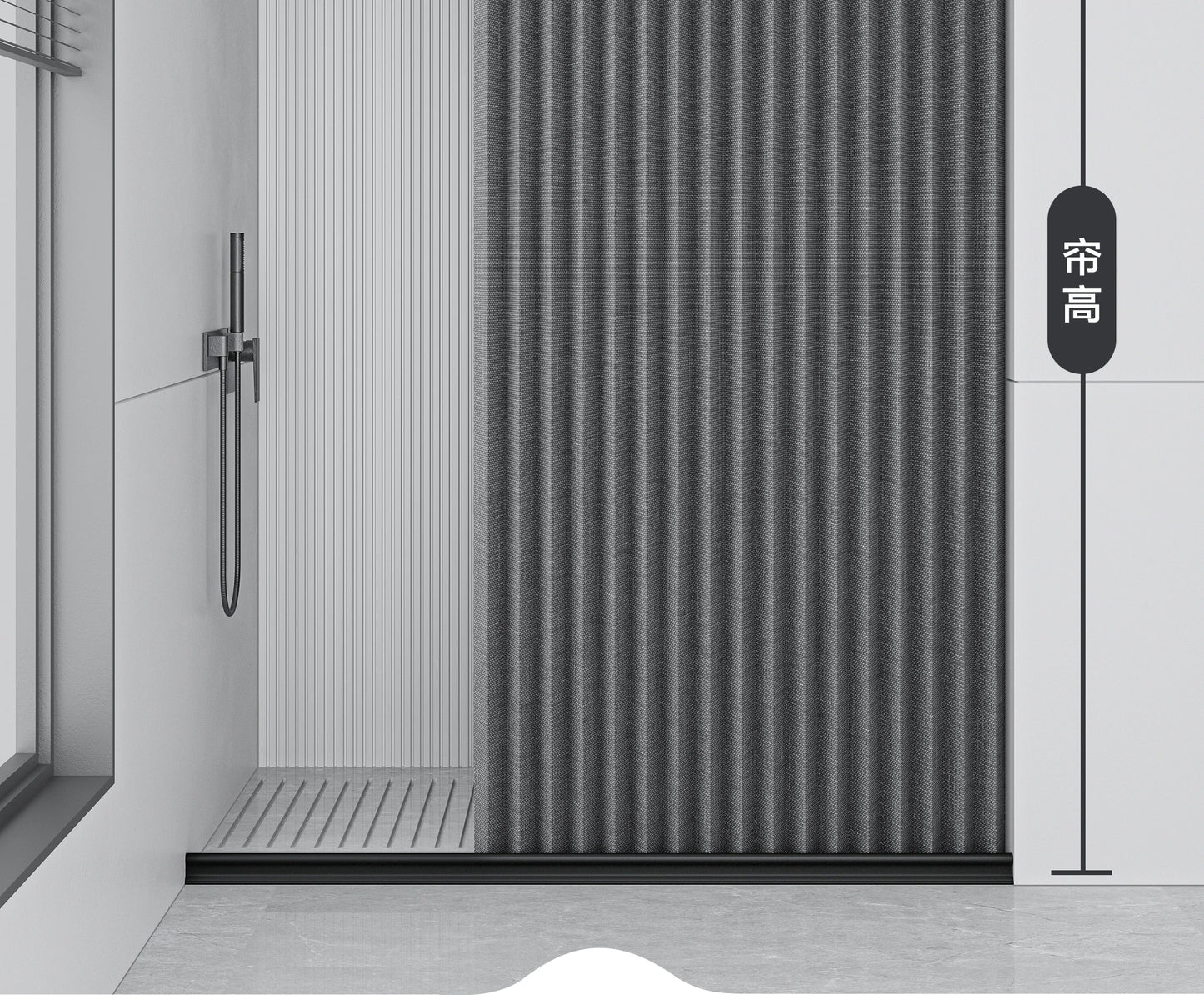 High-end bathroom folding shower curtain without punching invisible tarp toilet partition bath shower dry and wet separation