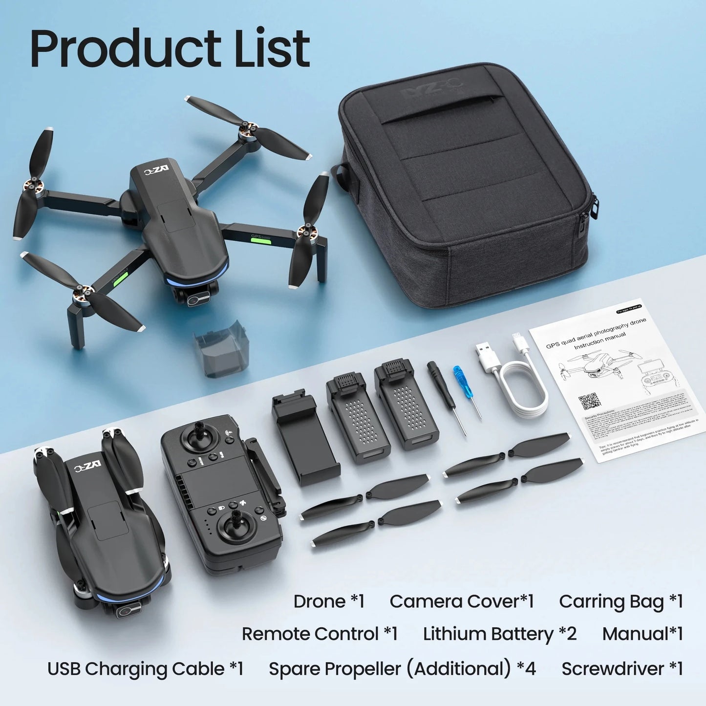 GPS Drone with 4k Camera for Adults 5G WiFi Transmission Camera Brushless Motor
