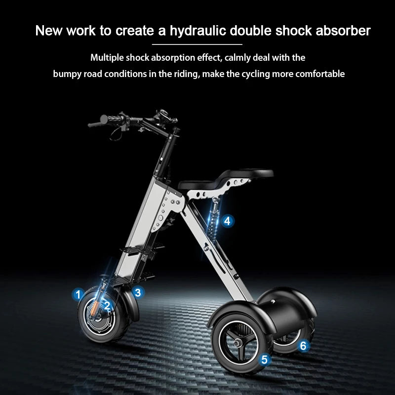 3 Wheeled Family Electric Scooter Lightweight Mini Adult Electric Bicycle Small Elderly Electric Folding
