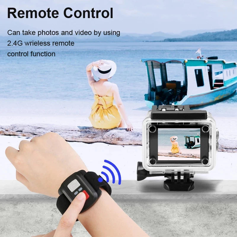 2.0" Action Camera Ultra HD 4K 30FPS WiFi Underwater Cameras Helmet Bicycle Video Recording
