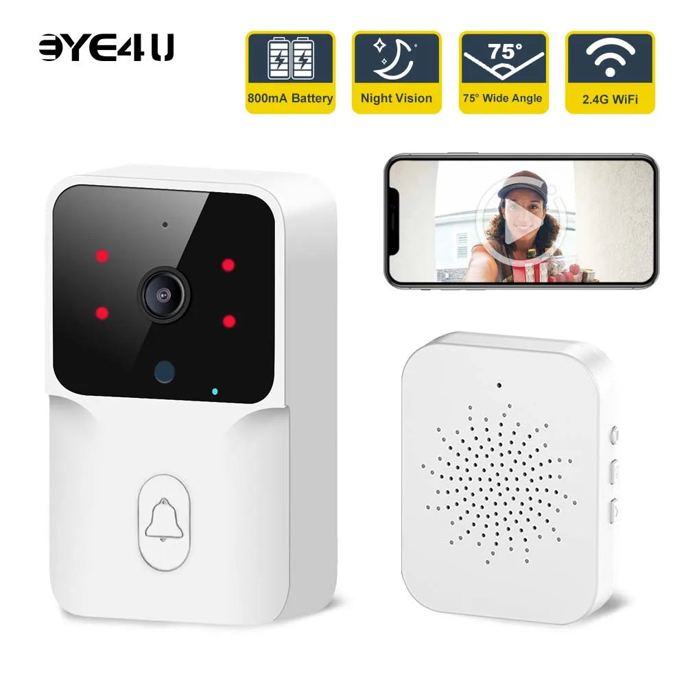 WiFi Video Doorbell Wireless Phone IR Night Vision Doorbell Smart Home Security Door Bell