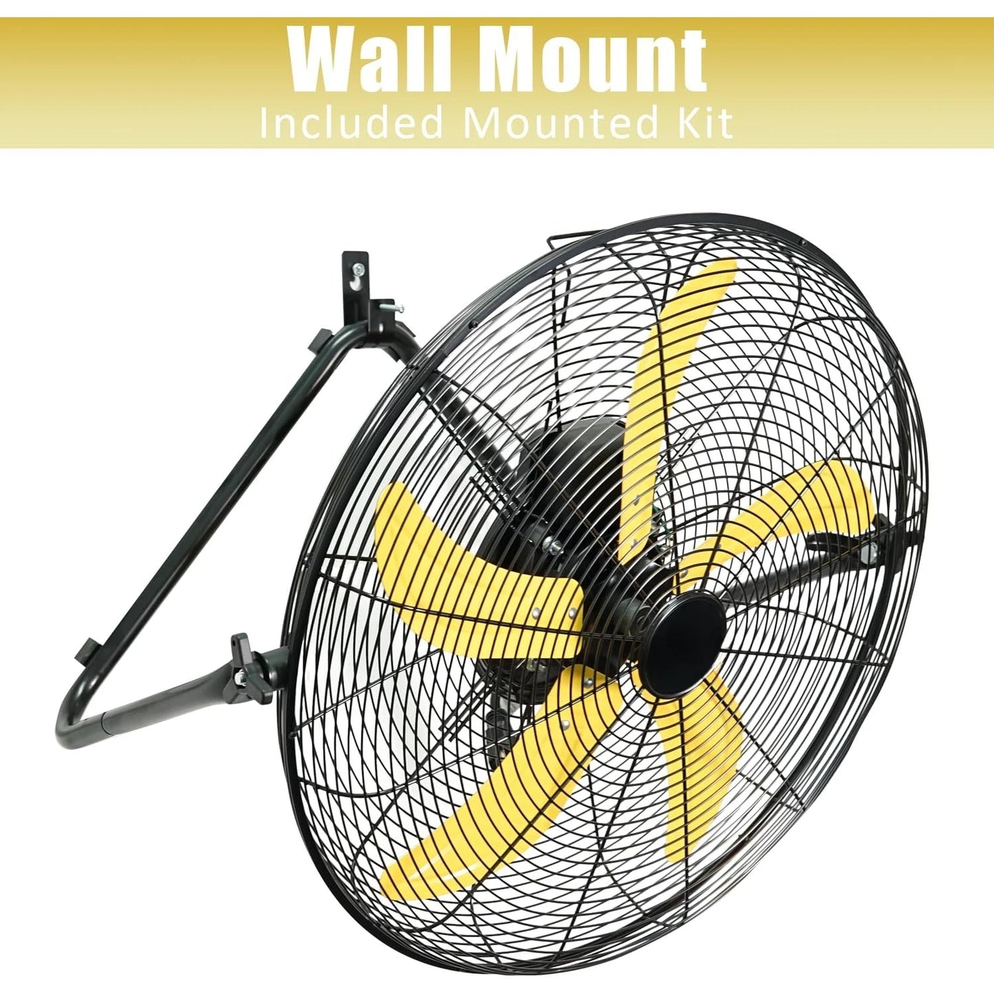 2 Pcs 20-inch 5300 CFM High Velocity Metal Floor Fan, 3-Speed Powerful Cooling 360° Adjustable Tilting Head for Shop