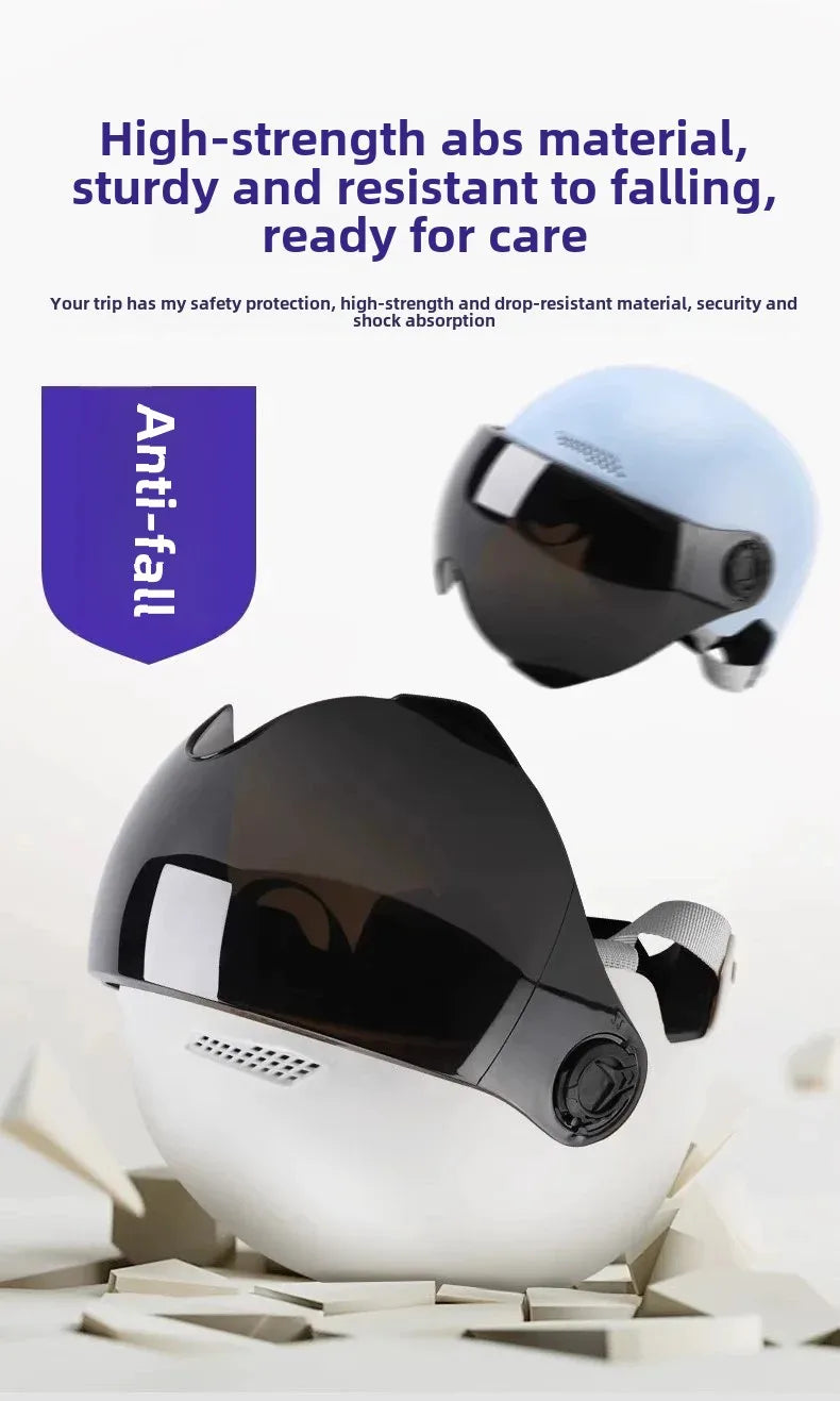 Universal Safety Helmet For Men And Women's Electric Motorcycle Summer Battery Car Half Helmet Four Seasons Recognized By 3C
