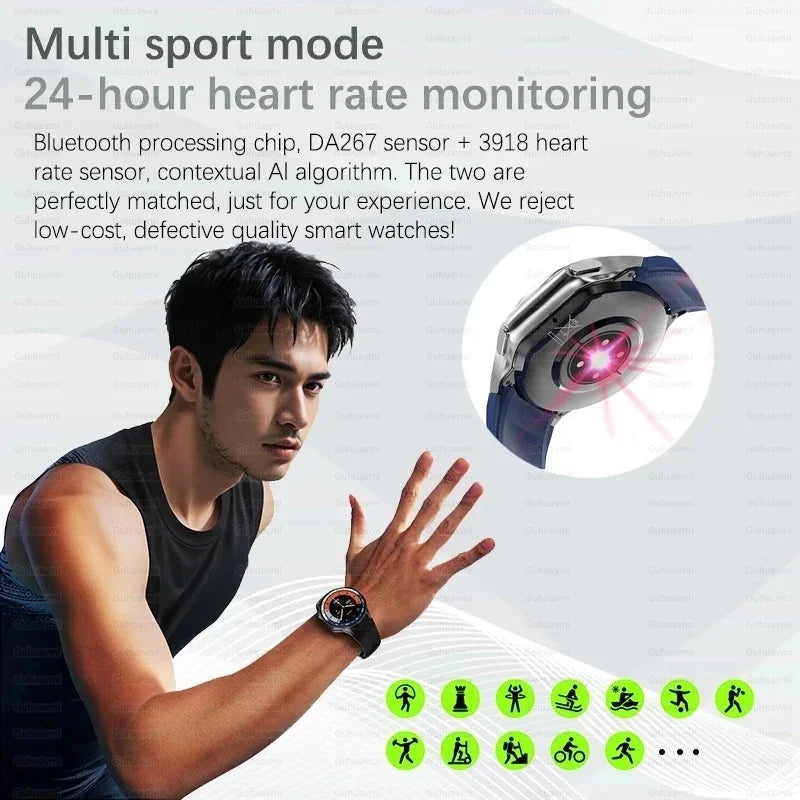 2025 New For OPPO Xiaomi 32G Memory Smart Watch Men Full Touch HD AMOLED Screen Music Fitness Tracker Bluetooth Call Smartwatch