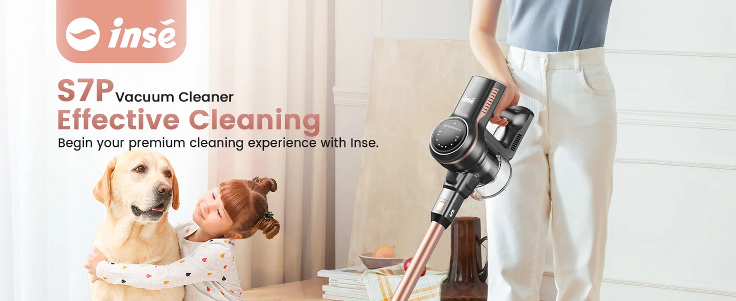 INSE S7P Cordless Vacuum Cleaner, Rechargeable 2500mAh Battery, Clog Remind, Versatile Vacuum Cleaner for Home Pet Hair