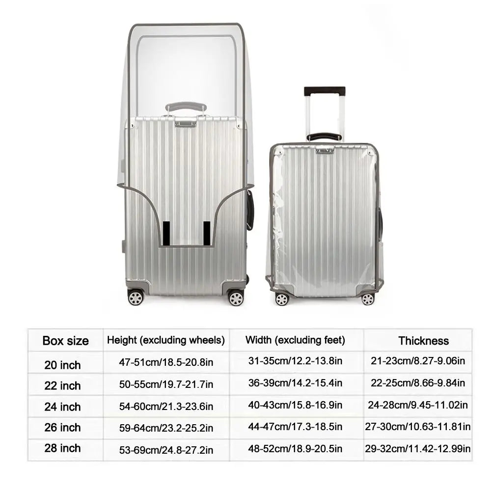 Transparent Travel Luggage Cover Waterproof Luggage Protector for 16-30 Inch Suitcase Case