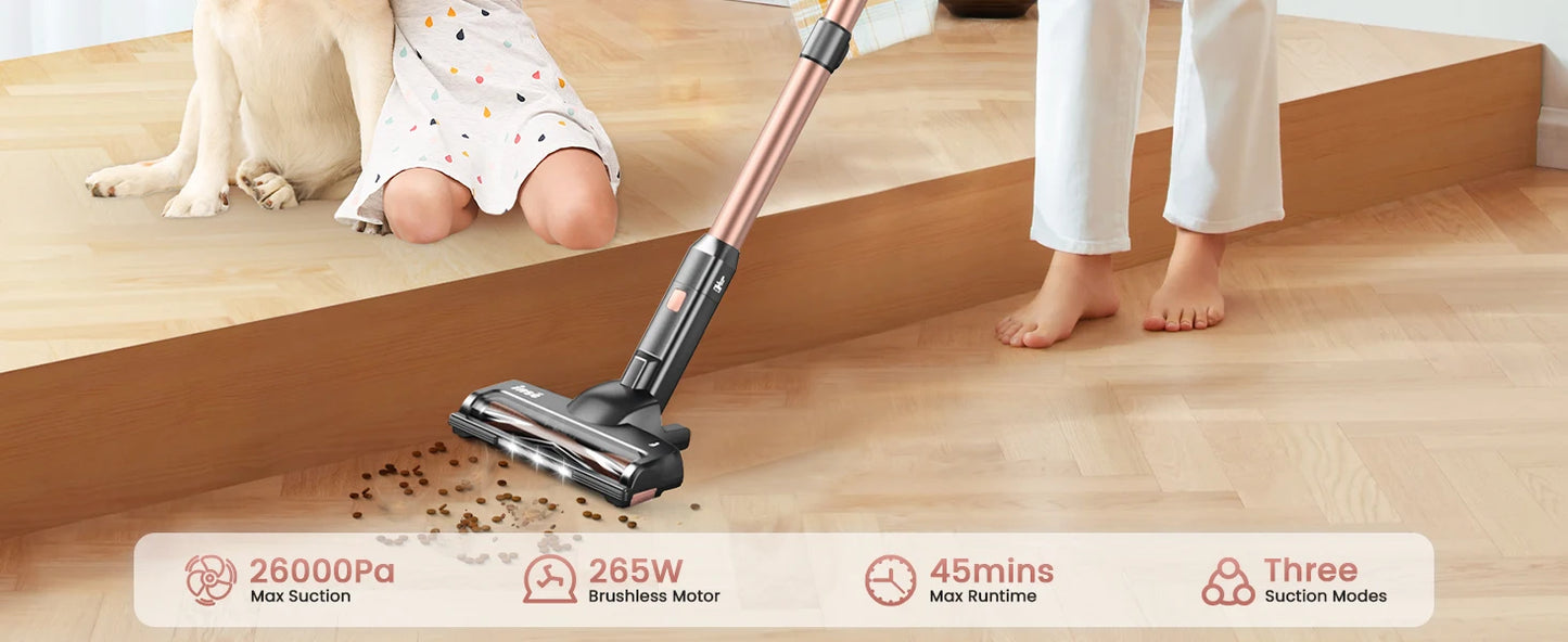 INSE S7P Cordless Vacuum Cleaner, Rechargeable 2500mAh Battery, Clog Remind, Versatile Vacuum Cleaner for Home Pet Hair