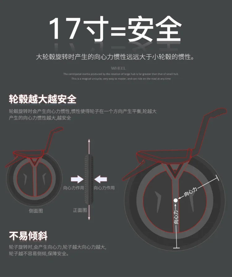 Electric single-wheel balance car single-wheel motorcycle off-road model adult 22-inch oversized feeling can sit smart seats