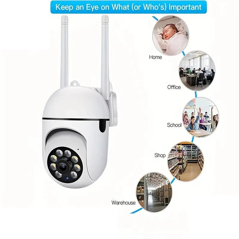 Wall-WiFi Camera 1080P HD Night Vision 360° Rotate Anti-theft Monitor Security / Phone
