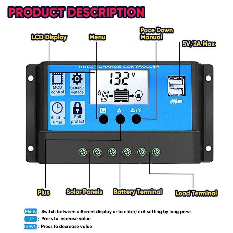 6000W Solar Power System Kit with Inverter Solar Charge Controller Panel and Cables for car and home