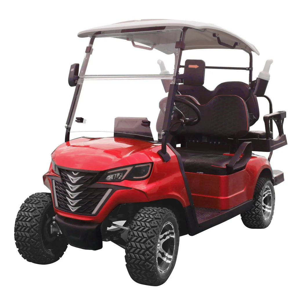 Wholesale China Color Logo Custom Club 4 Seats Car Electric and Gasoline Golf Carts Electric Powered Red 2+2 Seats for Sale
