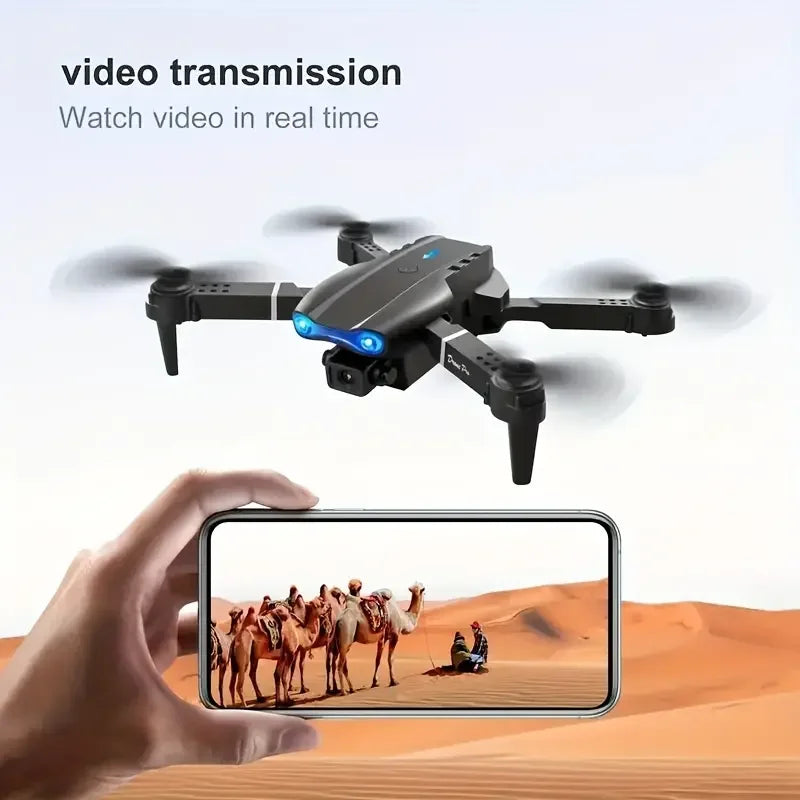 PRO Drone with Flash Professional HD Dual Camera WIFI Obstacle Avoidance Aerial Photography Quadcopter