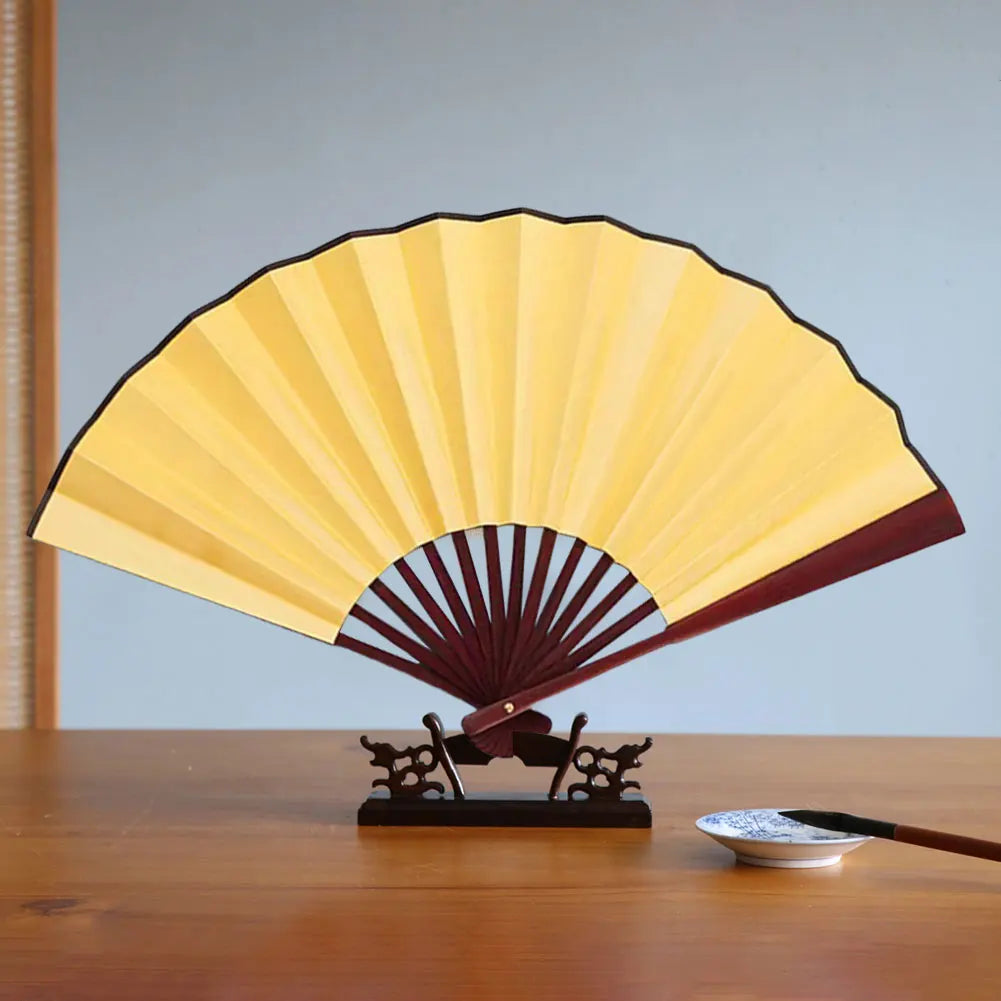 10 Inch Folding Fan Antiquity DIY Painting Fan Blank Handheld Fan Chinese for Home Dancing Party Wedding Decoration