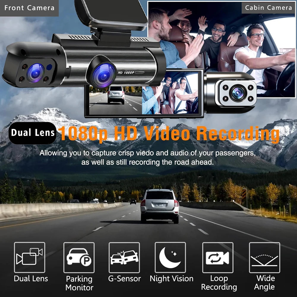 Dual Lens Car Dash Camera Cabin Dashcam Vehicle Video Dash Cam Drive Recorder Mini Dvrs Black Box