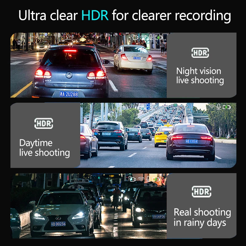 10 Inch Mirror Camera for Car Touch Screen Video Recorder Front and Rear Camera Mirror