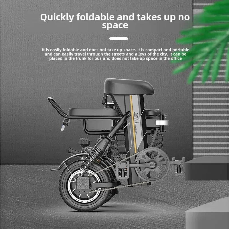 Electric motorcycle 350W48V25AH lithium battery foldable electric scooter Urban mobility parent-child electric bicycle