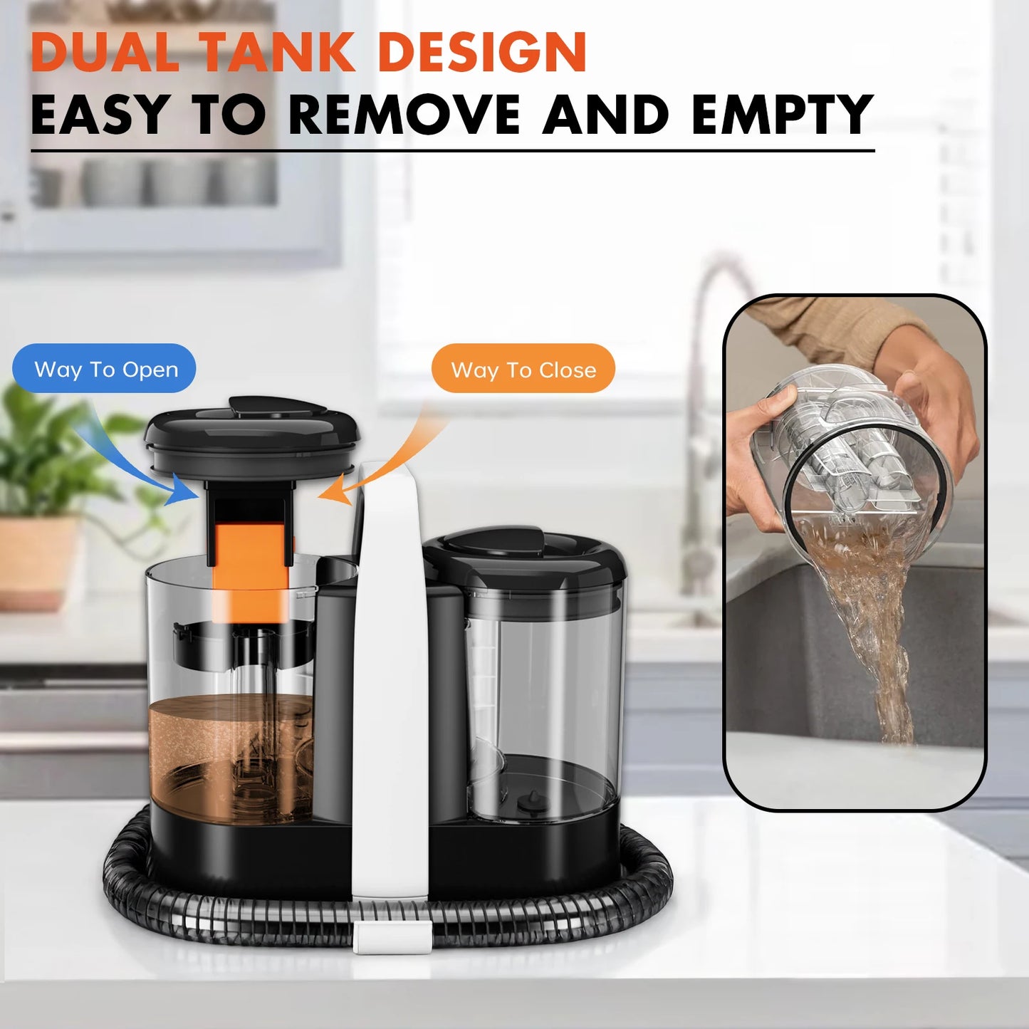 RAYFURN W07 Carpet Vaccum Cleaner 450W 15KPa Suction Power Handheld Spot Clean Machine Smart Home Appliance for Sofa Pet Hair