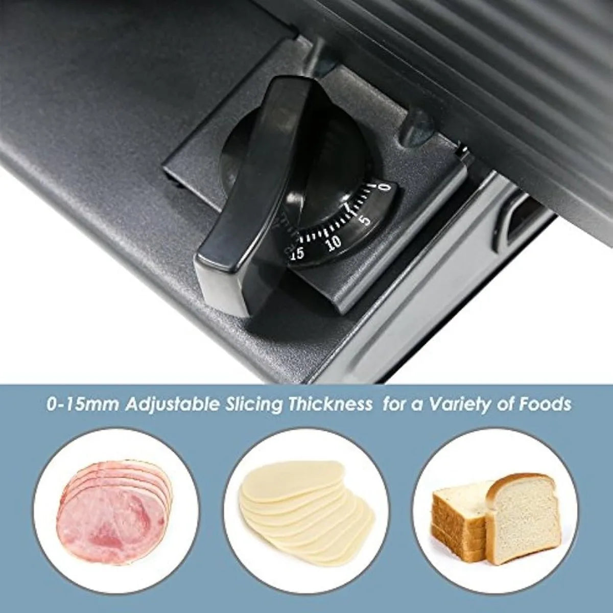 EMT-625B Ultimate Precision Electric Deli Food Meat Slicer Removable Stainless Steel Blade