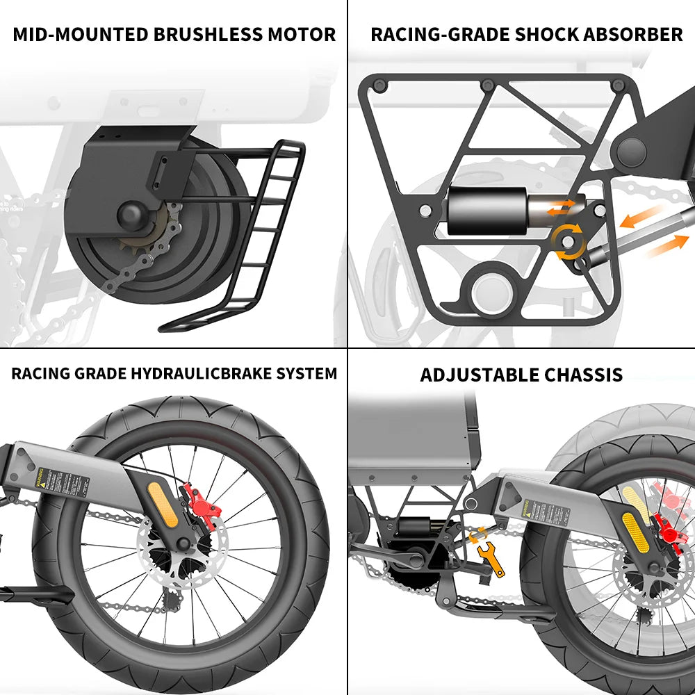 750W E-Bicycle Electric Bike For Adults 20''*4.0 Fat Tires Electric Bicycles 30MPH Fast Mountain Electric Bikes 48V 25AH Ebike