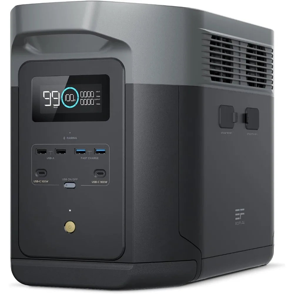 Portable Power Station DELTA 2 Max, Fully Charged in 1 Hour, 2048Wh Solar Generator
