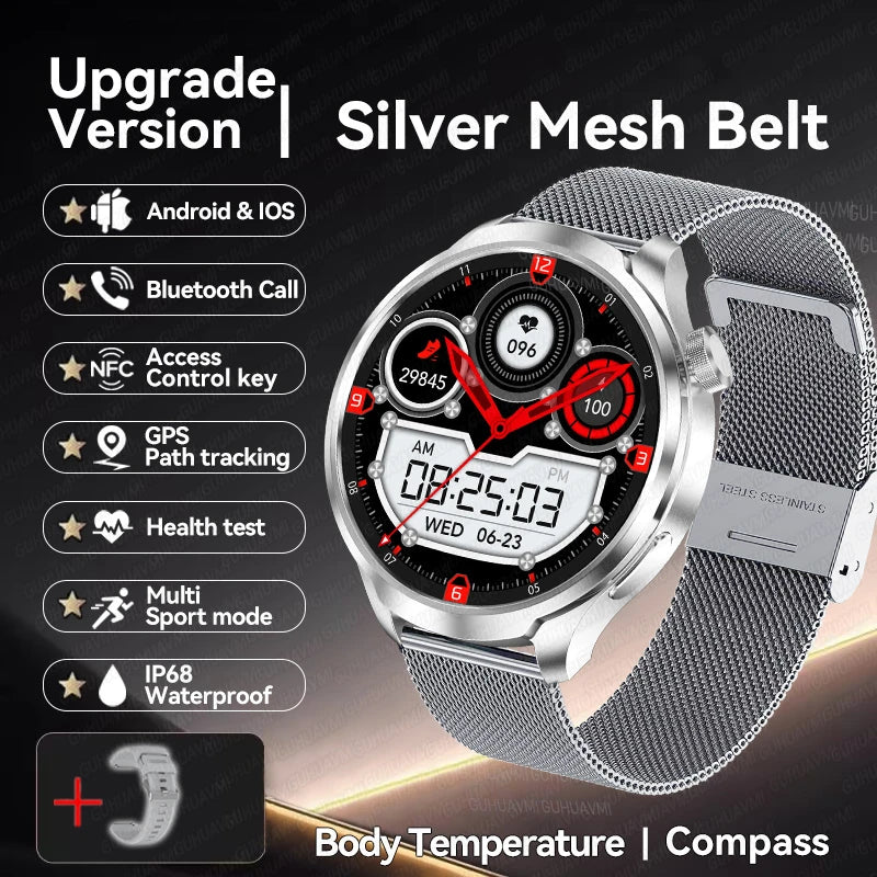 2024 New GPS Sports NFC Fashion Smartwatch 1.85 "AMOLED Screen Heart Rate