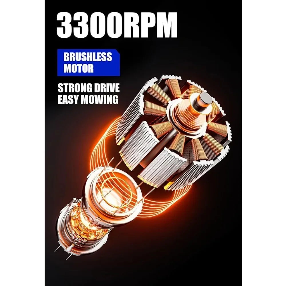 40V Brushless 21 Inch Cordless Self-propelled Lawn Mower, Height Adjustable Electric Lawn Mower, Comes with Battery and Charger