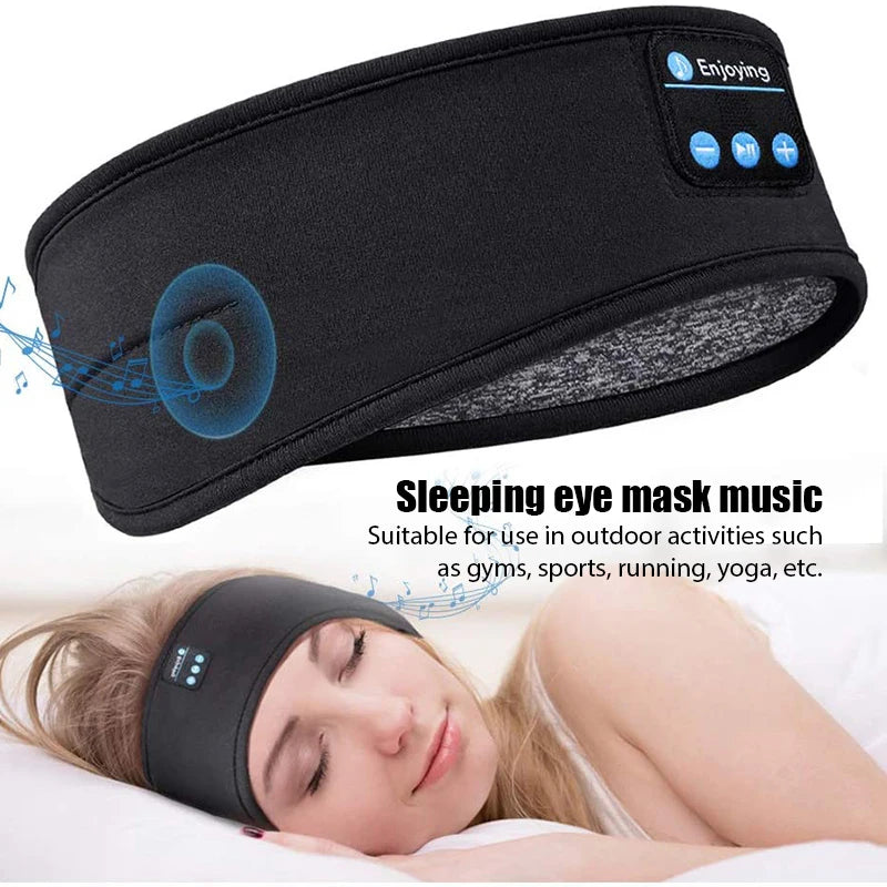 Wireless Bluetooth Headset Elastic Sports Headband Earbuds Music Sleeping Eye Mask