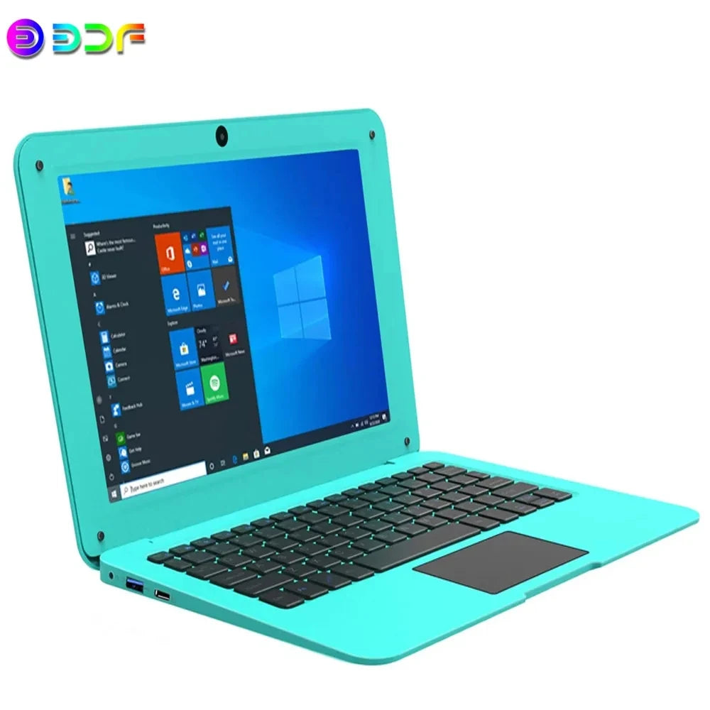 10.1 Inch Computer Laptop Windows 10 OS Preinstalled Quad Core 3GB+64GB Netbook HDMI Webcam Office (Black)