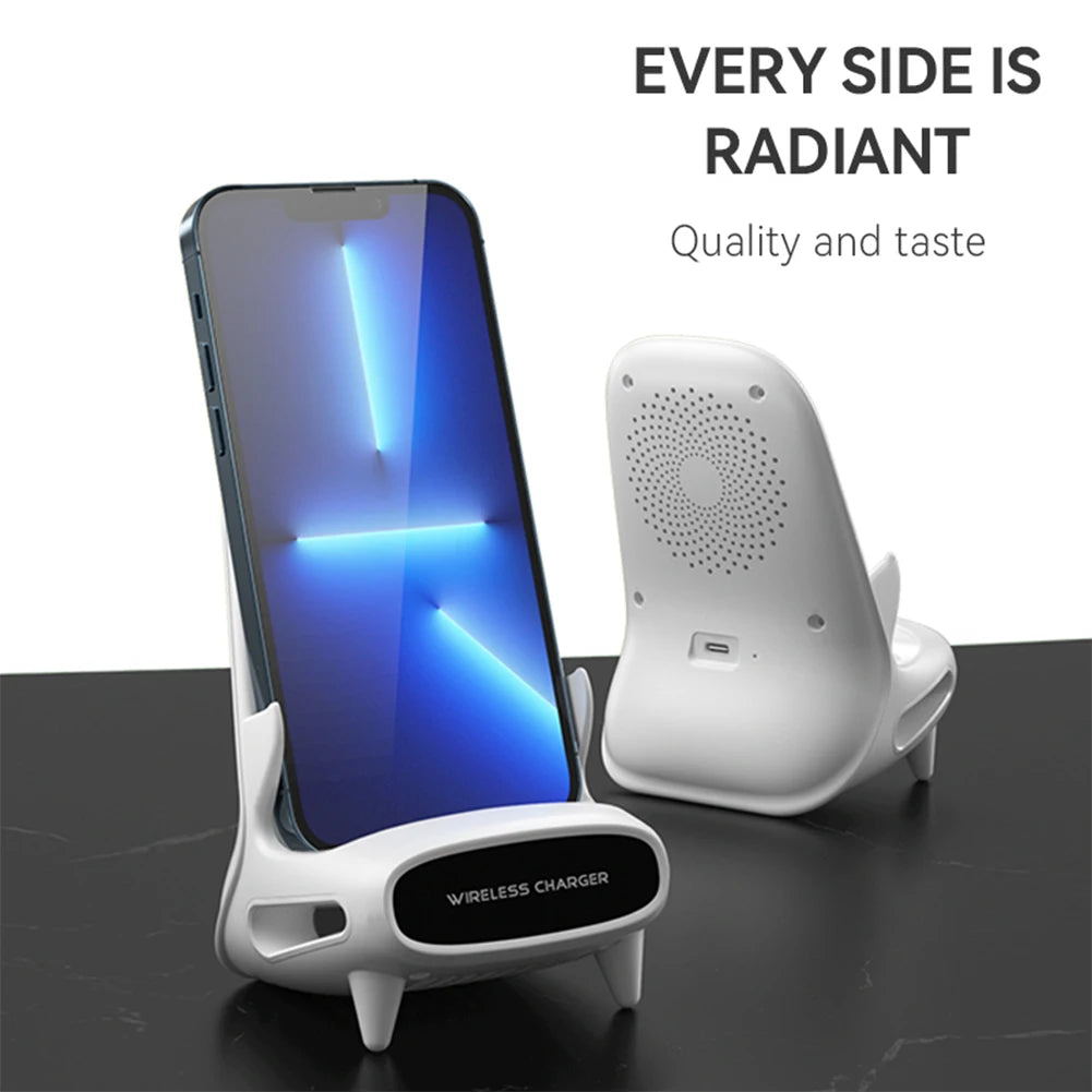 15W Wireless Charging Stand Holder Magnetic Charger Holder for iPhone 12X XS Samsung Xiaomi Wireless Charging Desktop Dock Mount