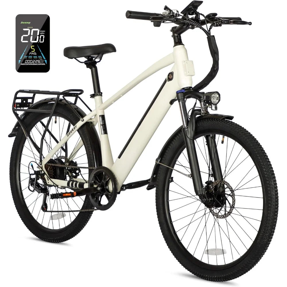 Adult Electric Bike with Peak 500W Brushless Motor, 35 Mile 324 Removable Battery