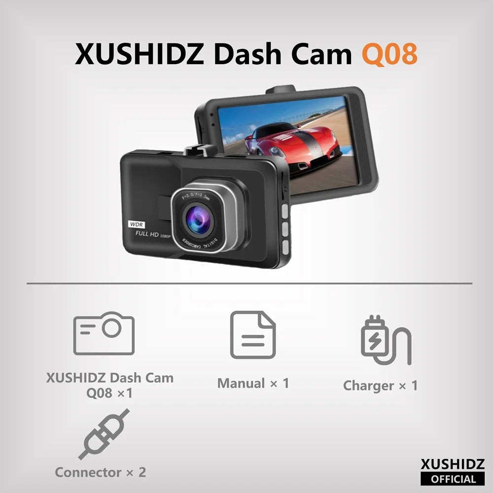 G-sensor Dual-Channel Dash camera Vehicle Video Recorder Night Vision Car Camera Dashcam DVR Rear