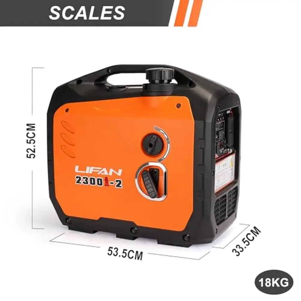 2300W Super Quiet Gasoline Generator USB Outlet Parallel Capability Power Source Petrol Lightweight 42.8lbs Easy Transport Low