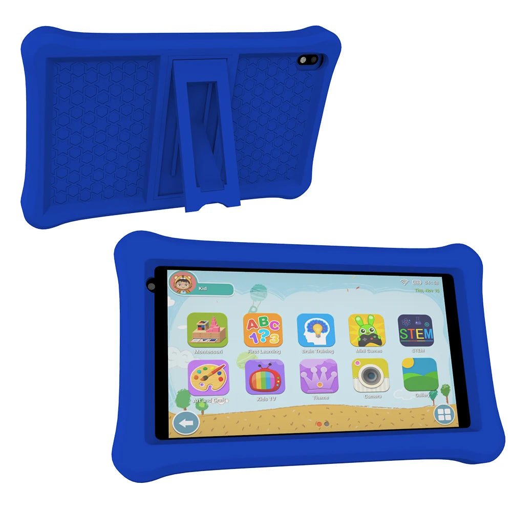 QPS 8 inch tablet android PC 4500mAh 2GB RAM 32GB ROM Children Learning kiddies tablets with Holder