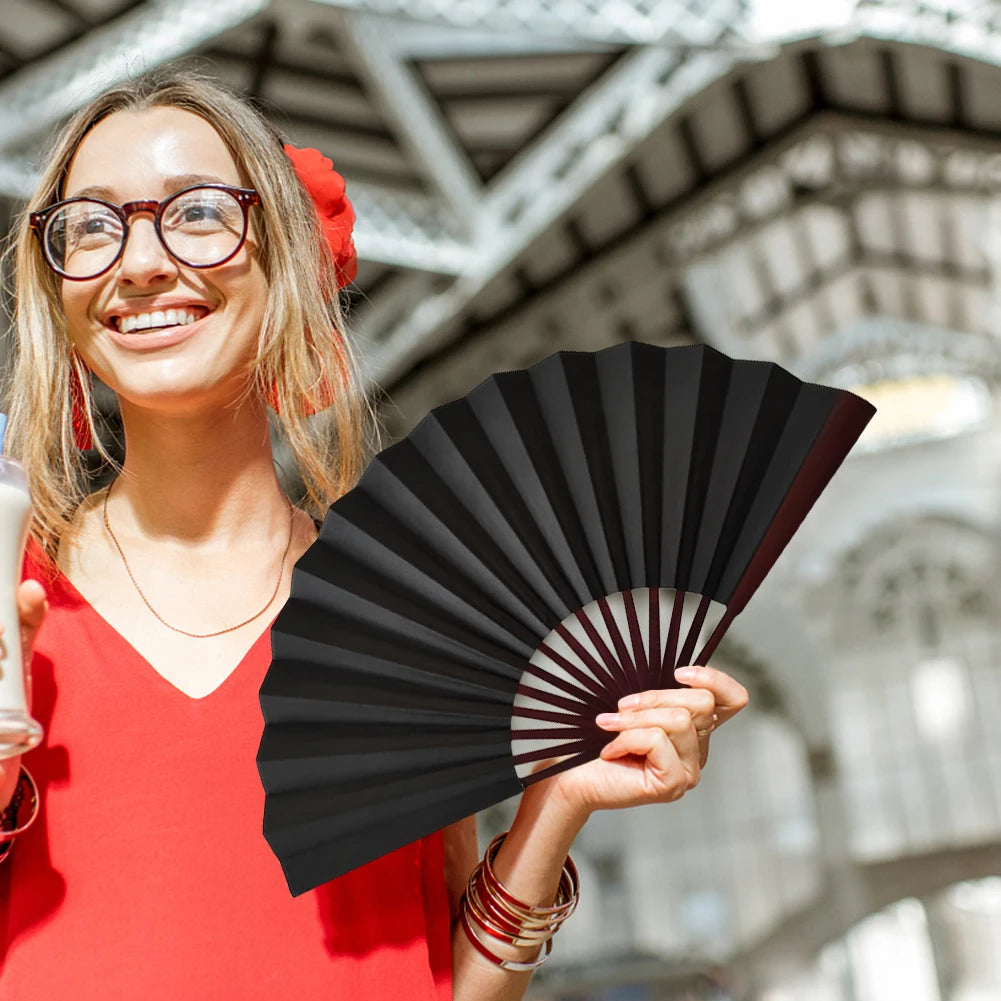 10 Inch Folding Fan Antiquity DIY Painting Fan Blank Handheld Fan Chinese for Home Dancing Party Wedding Decoration