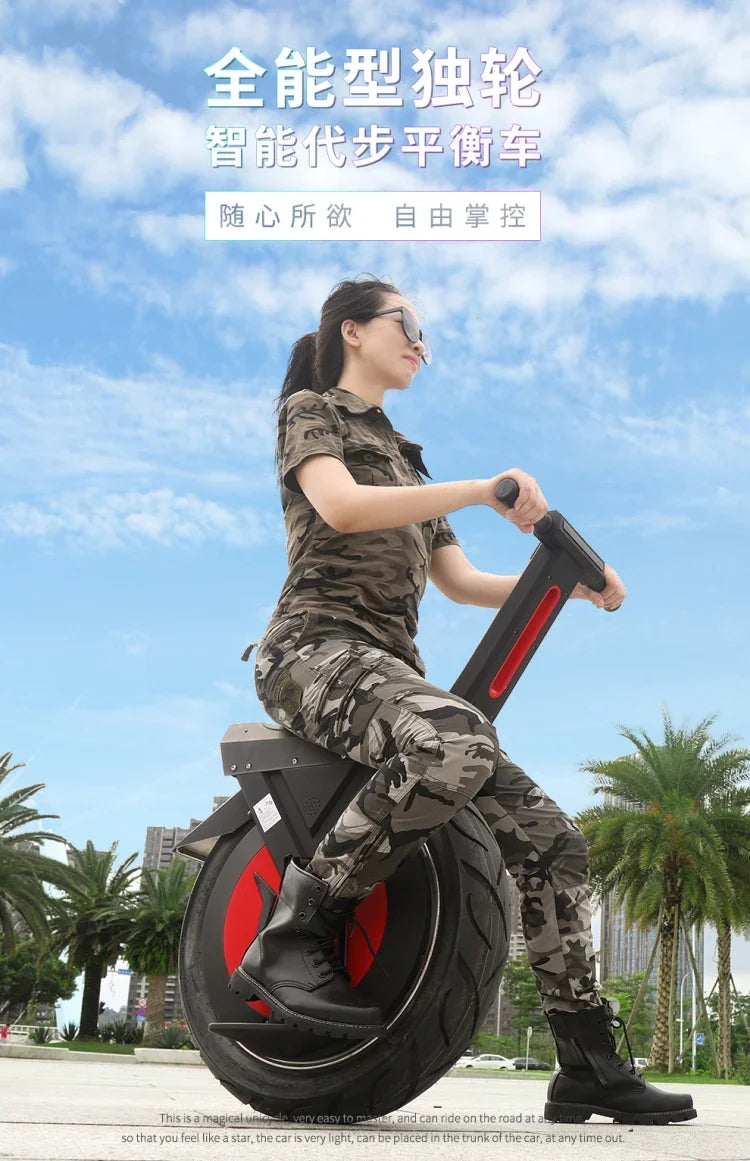 Electric single-wheel balance car single-wheel motorcycle off-road model adult 22-inch oversized feeling can sit smart seats