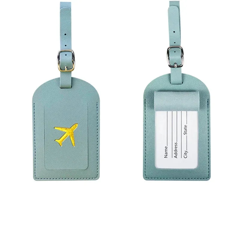 Women Men Airplane Suitcase Address Label Baggage Boarding Bag Name ID Address Holder Tags
