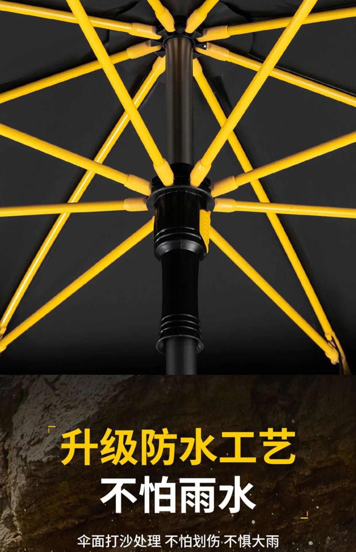 Parasol Fishing Umbrella Double-Layer Fold Outdoor Camping Beach Garden Windproof Sunscreen Fish Adjustable Pole Portable Rack