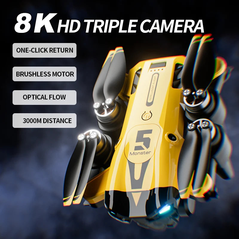 New M5 Max Drone 8K Professional 4K HD Camera Wide Angle Optical RC Quadcopter