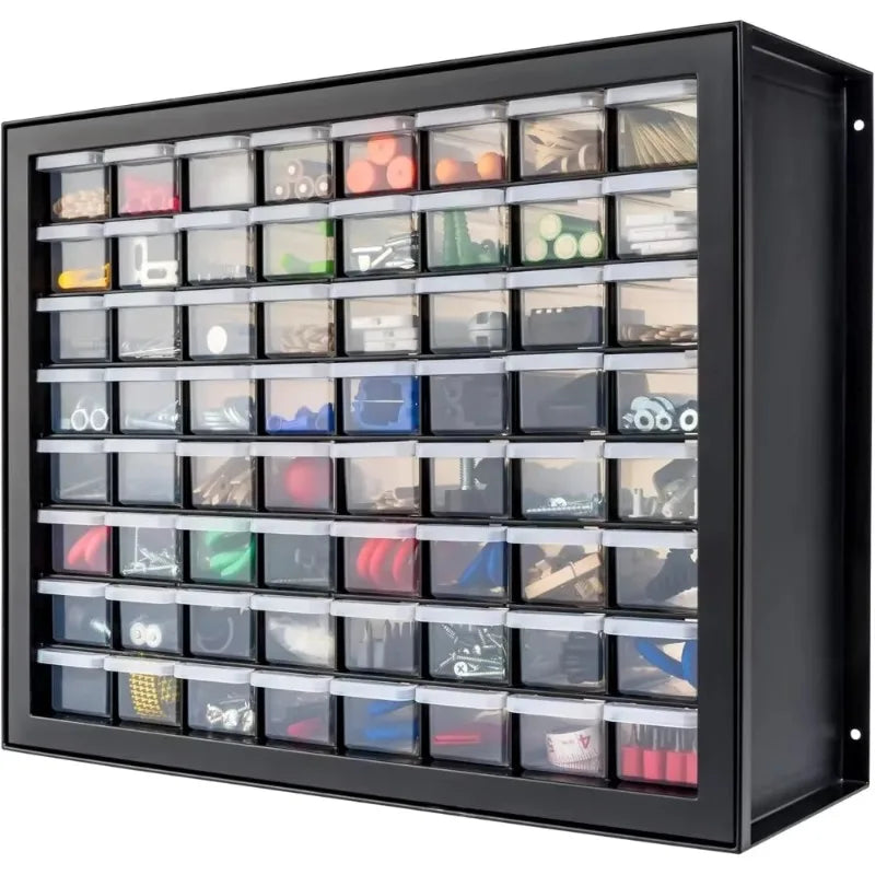 64 Drawer Parts Cabinet, Plastic Drawer Storage for Hardware Crafts USA Screw Organizer, Hardware Storage Organizer,new