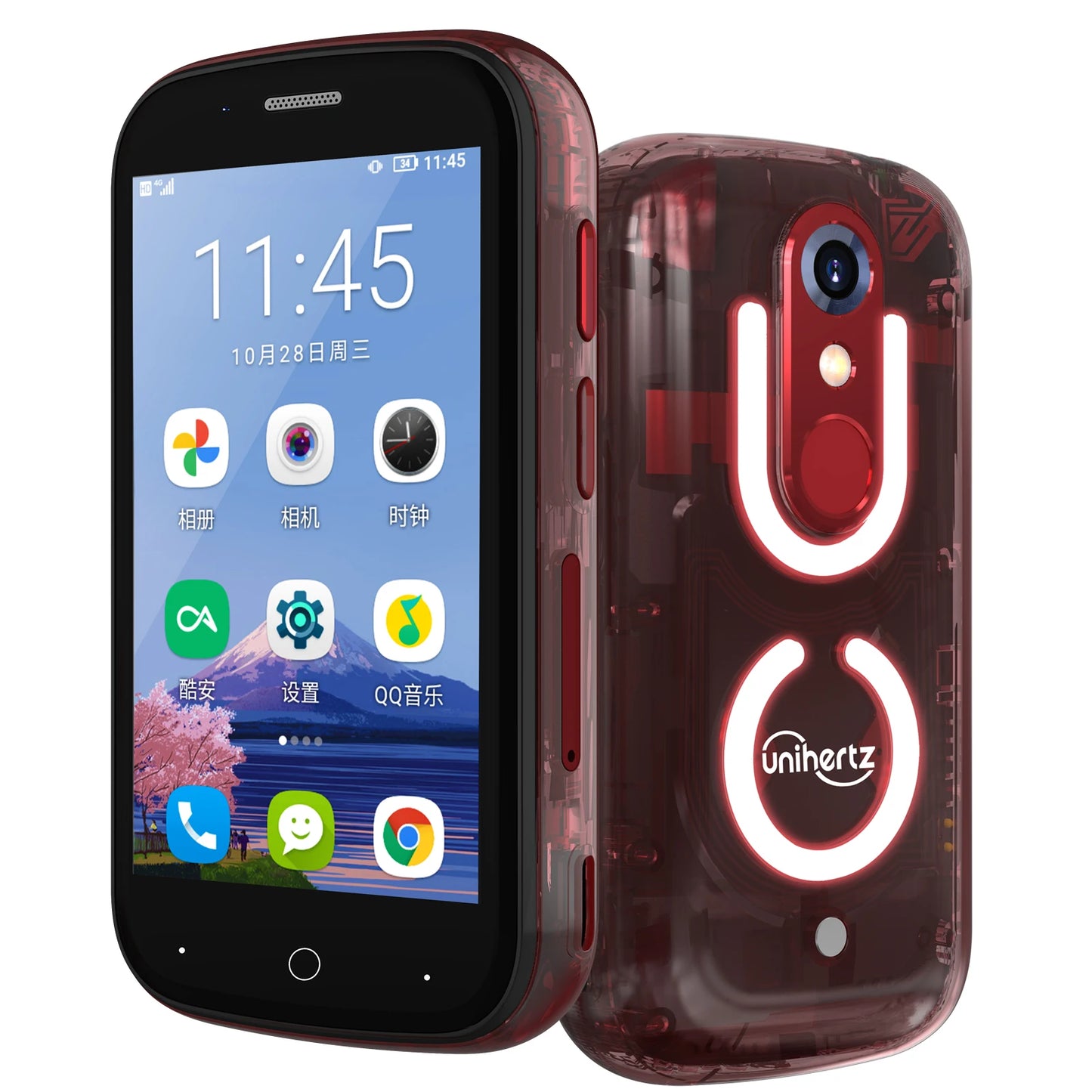 Mini Smartphone 8GB 256GB Led Light Unlocked Transparent Cellphones