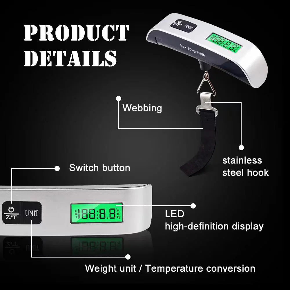 Electronic Luggage Hanging Suitcase Travel Weighs Baggage Bag Weight Balance