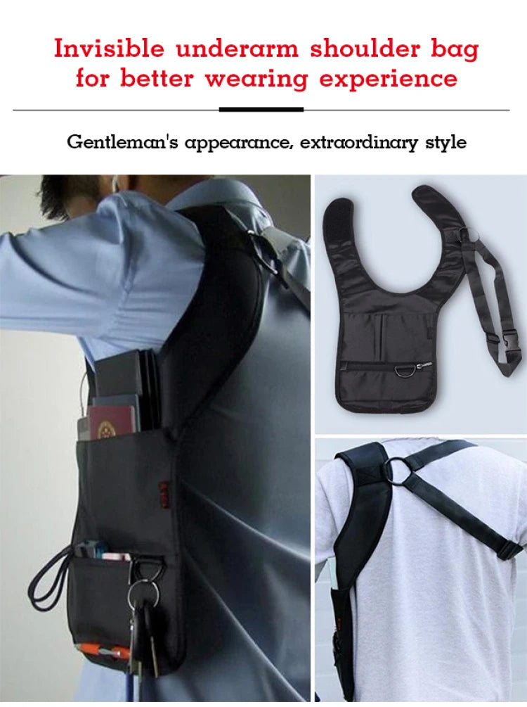 Upgraded anti-theft hidden underarm bag trendy cell phone bag secret agent bag close crossbody purse women style shoulder bag