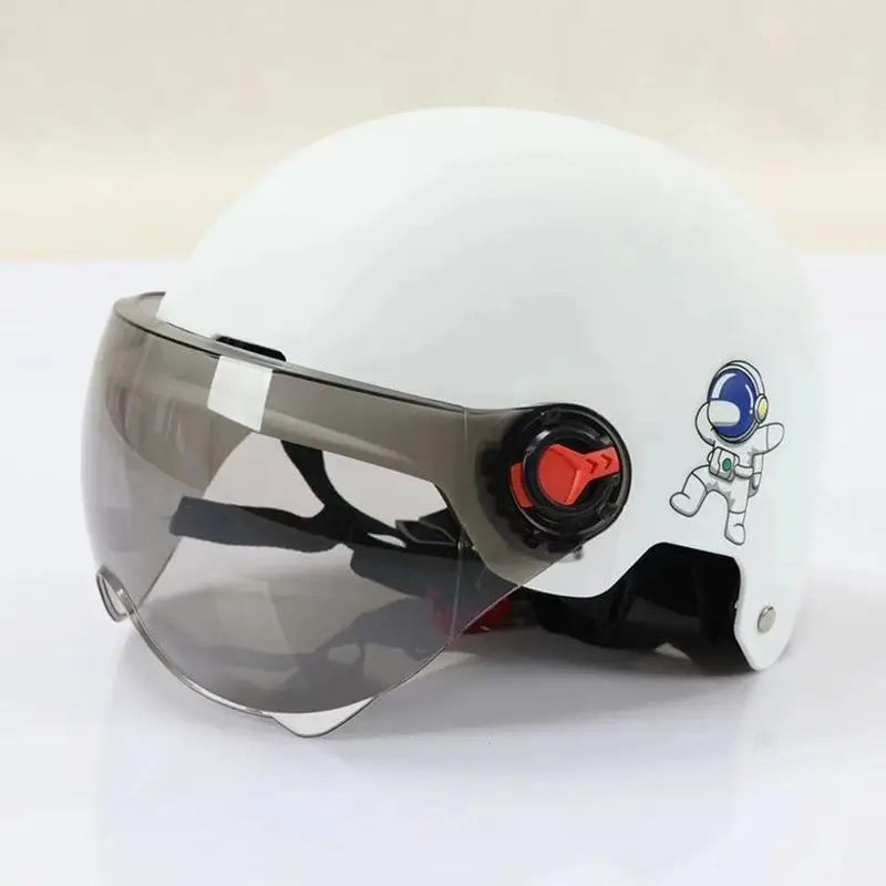 New Men Motorcycle Helmet Woman Electric Motor Car Scooter Bike Open Face Half Helmet Anti Safety Hat Bicycle Cap With Goggles