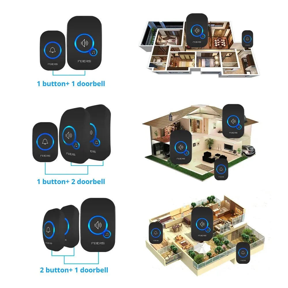 Wireless Doorbell 1000ft Loud Enough With 4 Volume Levels Door Welcome Chimes