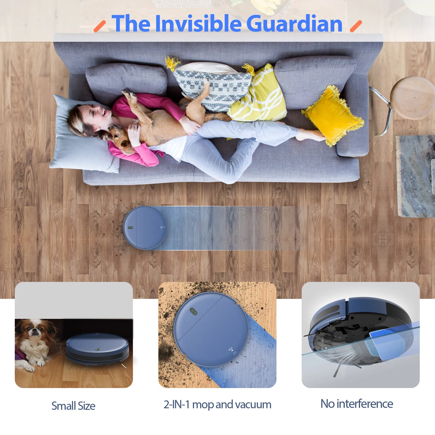 2500mAh Battery 3in1 Mopping Sweeping Suction Smart Home Support Wifi
