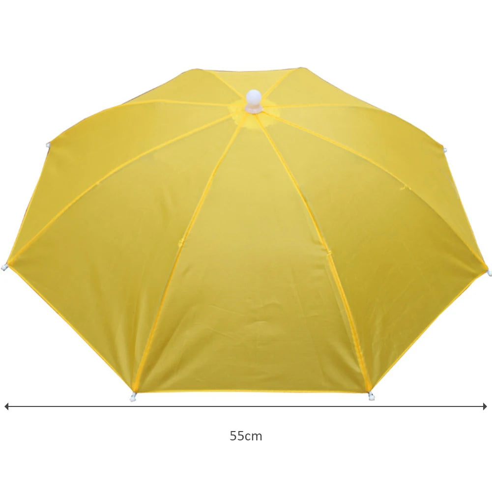 Portable Rain Umbrella Hat Foldable Outdoor Sun Shade Waterproof Camping Cap
